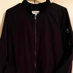 LONG BLACK BOMBER JACKET